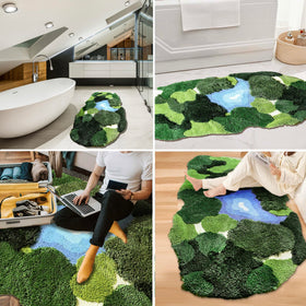 THRILRUG refreshing green leaves shape adds a natural accent to any decor.