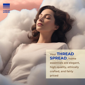 Coordinated Thread Spread Paradise pieces for a hotel-inspired bedroom look.