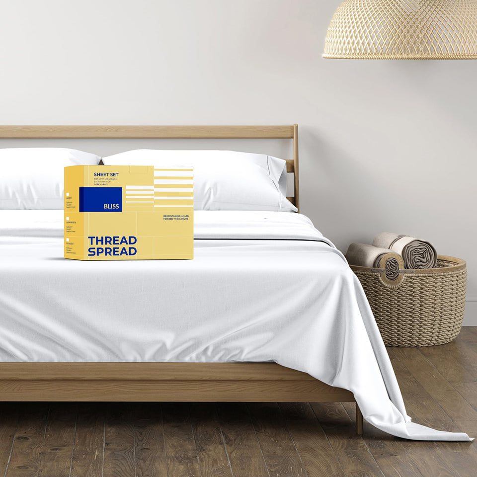 THREAD SPREAD Bliss flat sheet with silky sateen finish for cool nights