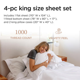 Threadmill king fitted sheet with 17-pocket stays smooth and secure all night.