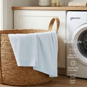 Threadmill easy-care durable construction maintains softness after machine washing.