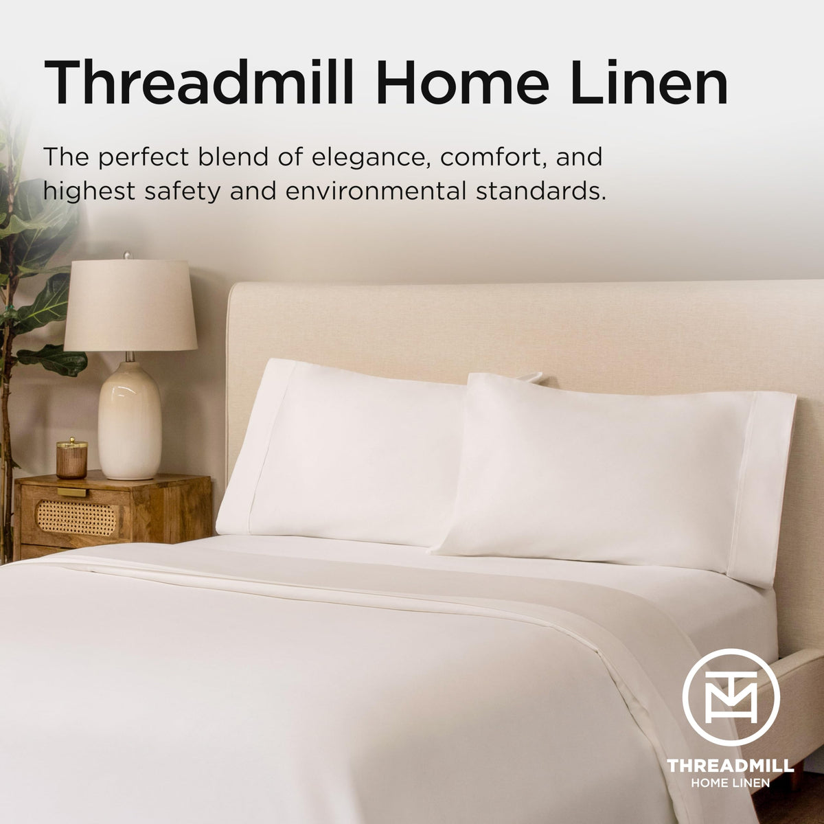 Threadmill hotel-white bed setup invites premium hotel-like evenings