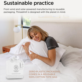 Threadmill hotel white sleek look on a neatly made bed