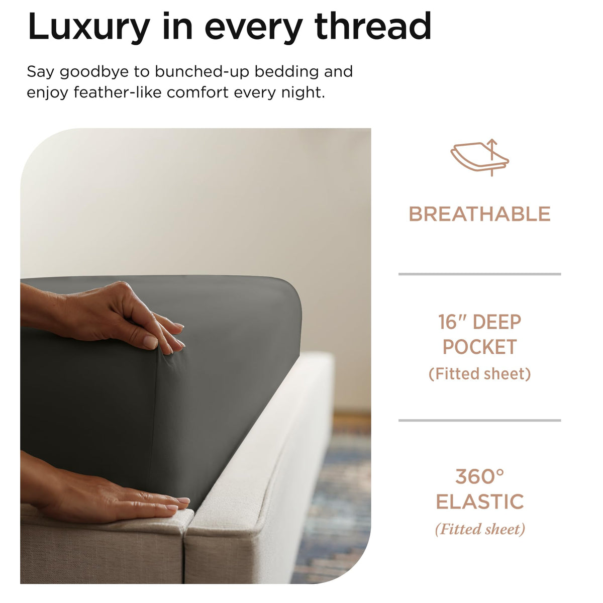 Threadmill king pillowcases 20x40 with smooth edges for comfort