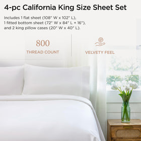 Threadmill Luxury 800TC California King fitted sheet deep pocket for secure, wrinkle-free fit