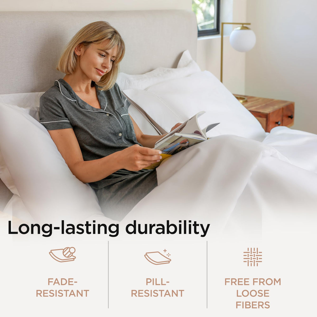 Threadmill Luxury 800TC California King sheet stitching detail illustrates durability