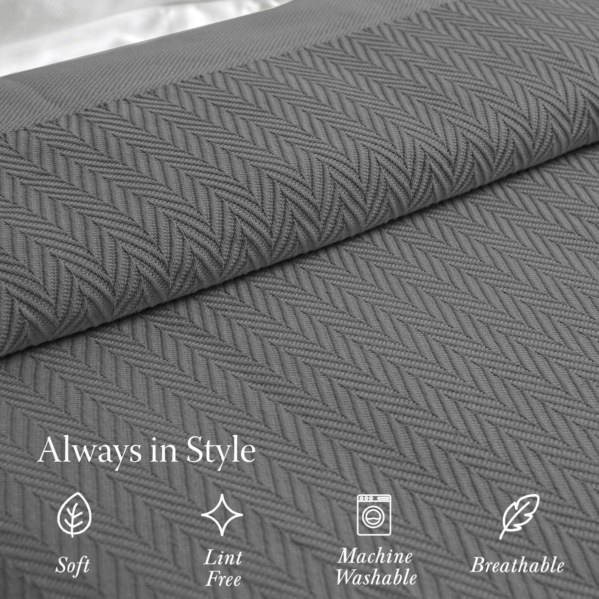 Threadmill breathable cotton blanket highlighting all-season weave