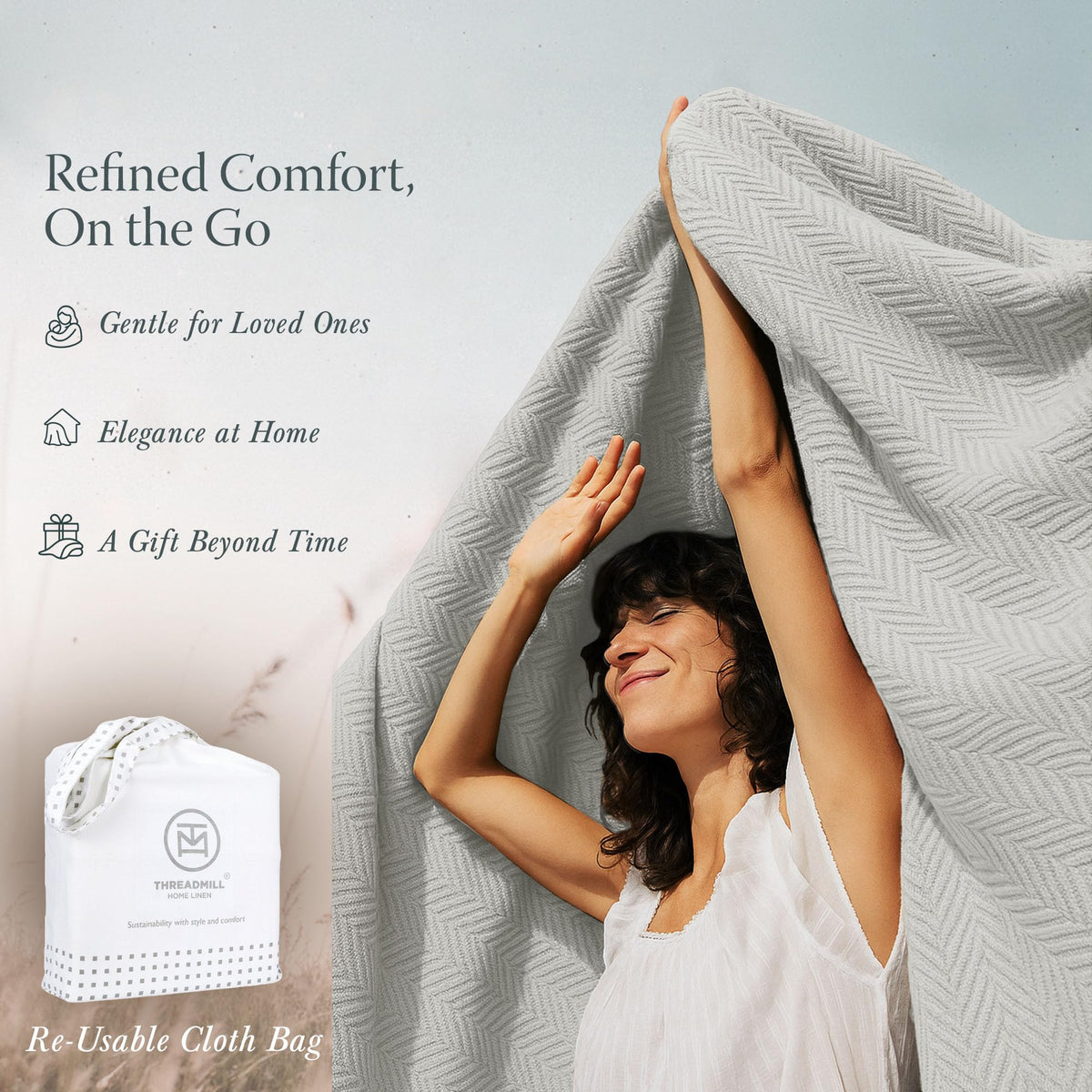 Machine-washable Threadmill blanket ready for easy care and daily use