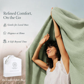 Gift-ready Threadmill blanket packaging with safety and care information