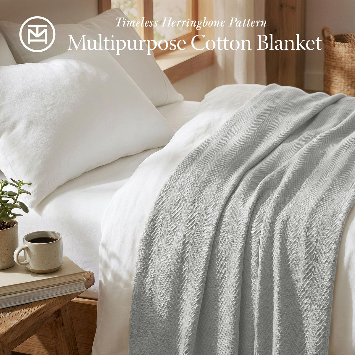 Threadmill luxury cotton blanket king-size fit on a bed
