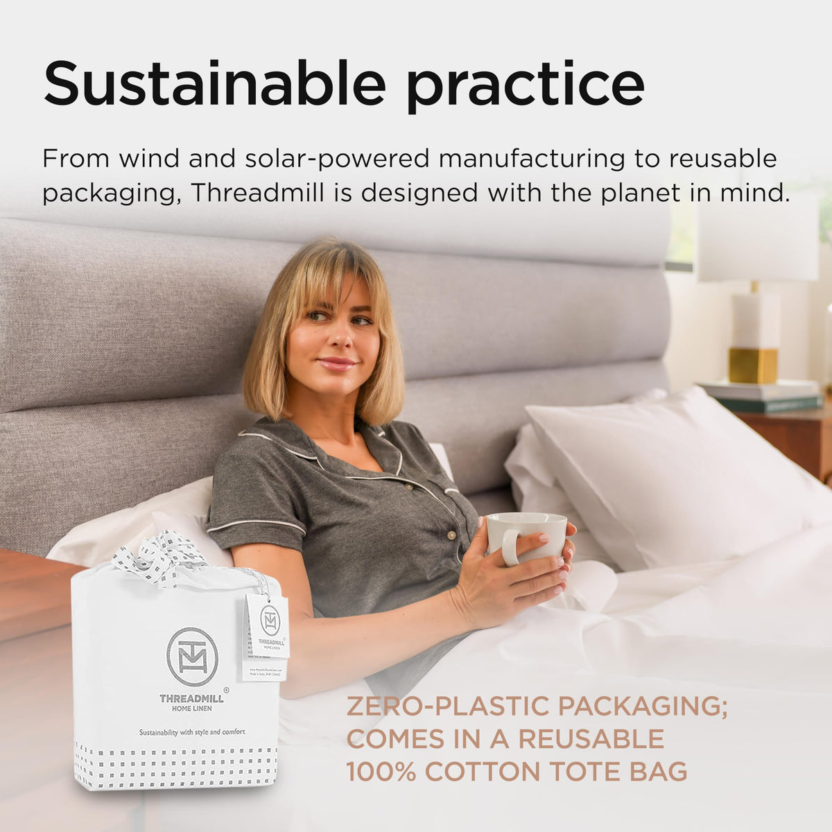 Threadmill deep-pocket fit on mattress highlights secure, wrinkle-free coverage.