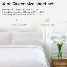 Threadmill fitted sheet with 16-inch deep pocket secures tall mattresses