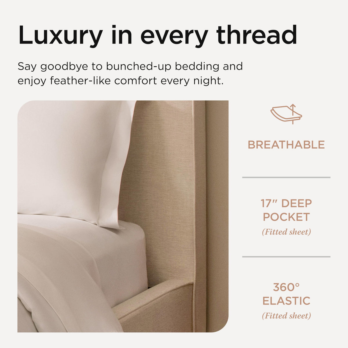 Threadmill sateen weave closeup reveals creamy sheen and soft hand