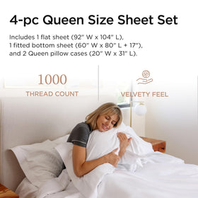 Threadmill Supima fitted sheet demonstrates deep-pocket secure fit