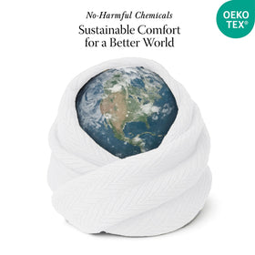 Threadmill white cotton texture close-up emphasizes softness and quality finish.