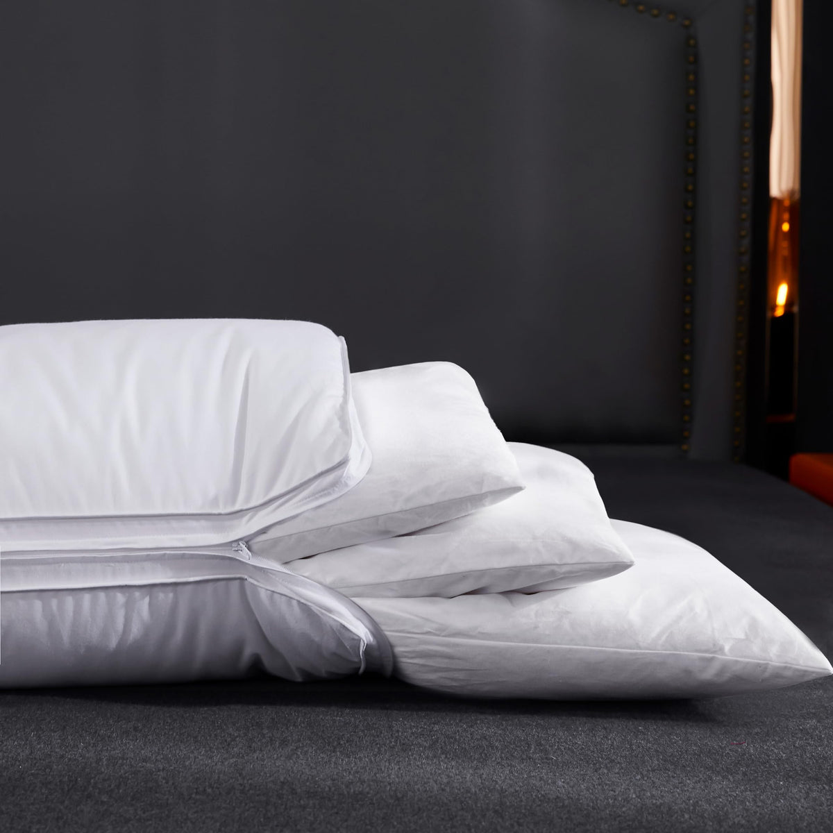 Three Geese assembly-ready pillow set for personalized height and firmness