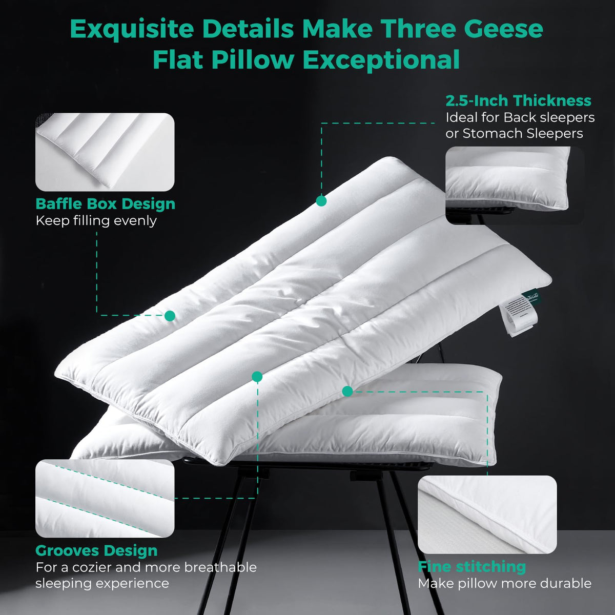 Three Geese easy-care washable pillow for convenient maintenance