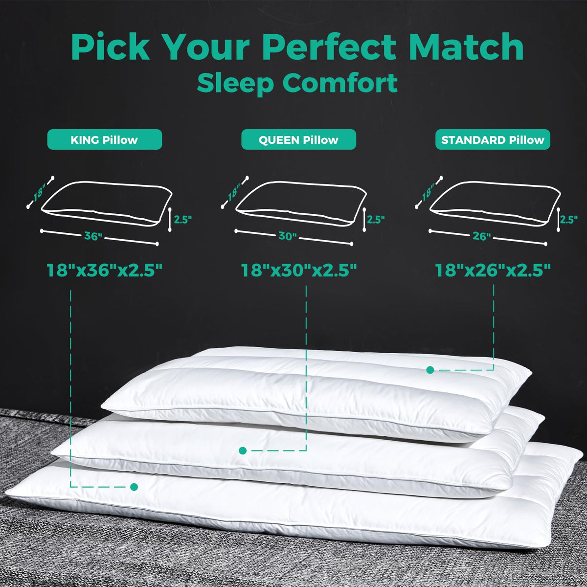 Three Geese king-size pillow vacuum-packed and ready to unbox
