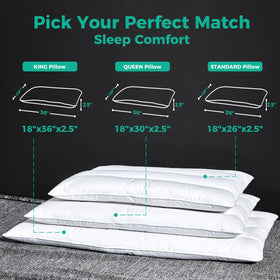 Three Geese king-size pillow vacuum-packed and ready to unbox