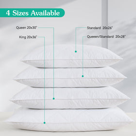Three Geese medium-firm support pillow cradles head and neck.