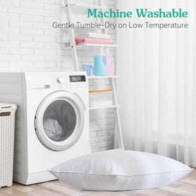 Three Geese pillow bedroom setup lifestyle shot suggests cozy, restful sleep environment.