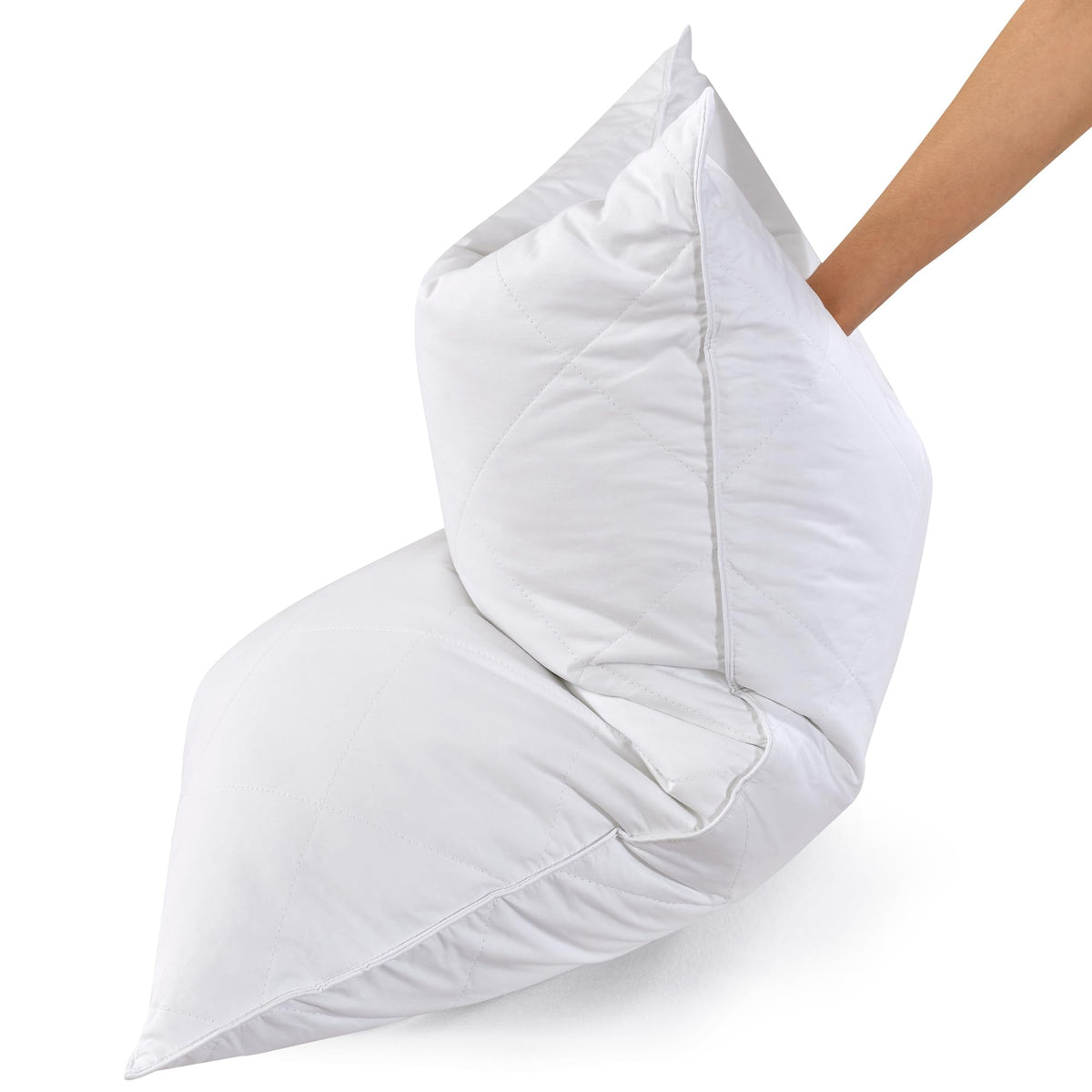 Three Geese king-size pillow full view for versatile, plush sleeping comfort.