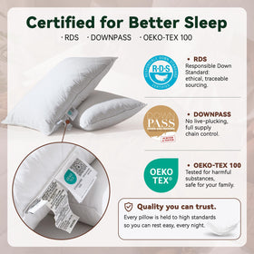 Pillow ships in a vacuum pack and expands to full loft after unpacking.