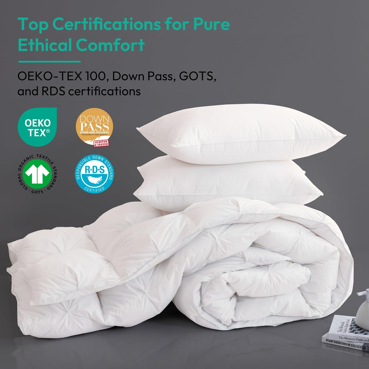 Three Geese queen-size eight corner loops securing the comforter