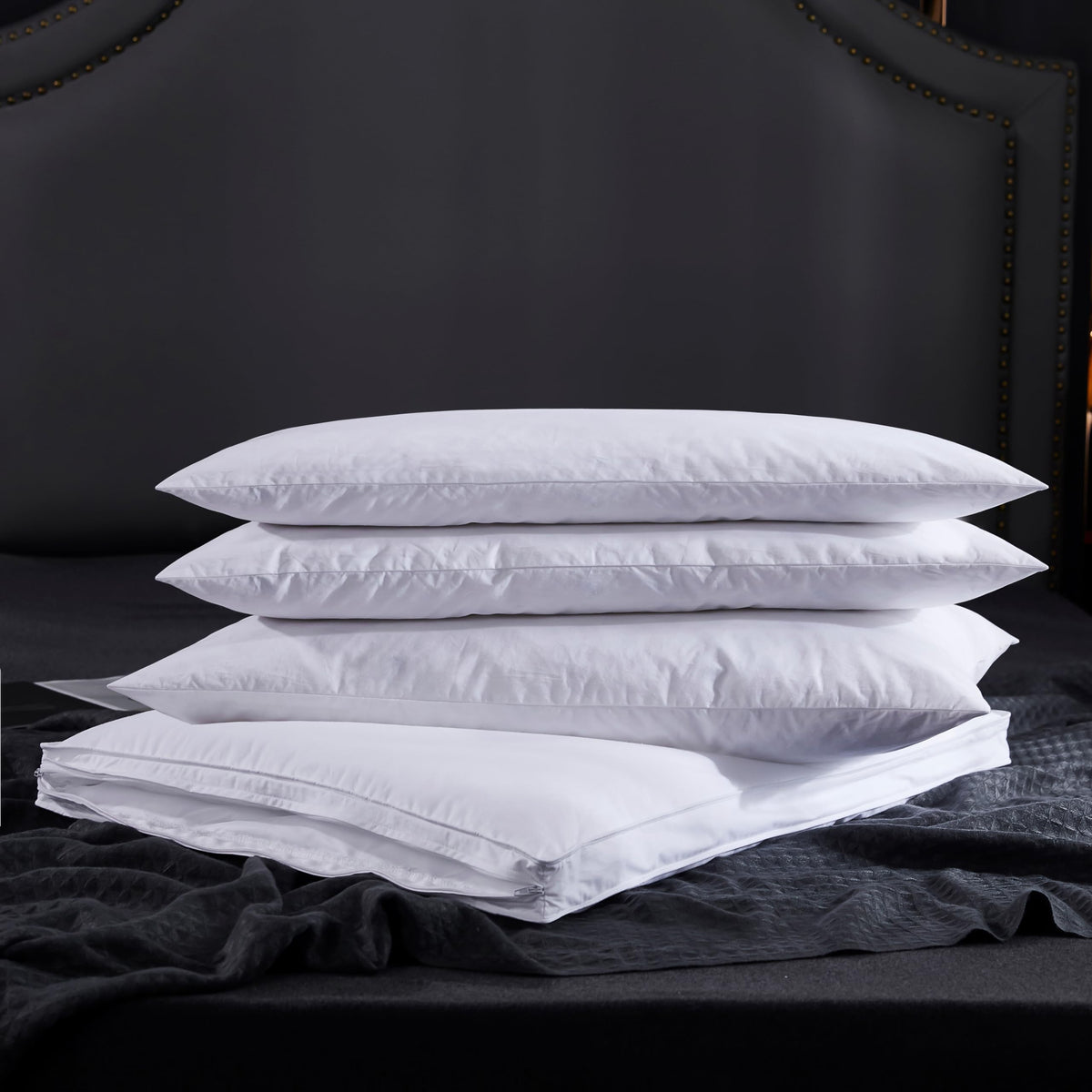 Three Geese zippered pillowcase keeps inserts secure and easy to care for