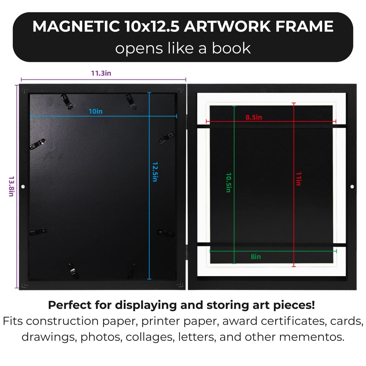 Three Orchids frame with storage area ideal for organizing art