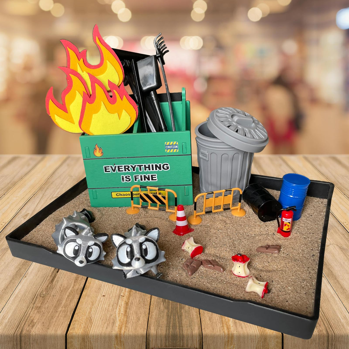 Threeheng gift box with Delusional Optimism certificate signals a playful desk upgrade.