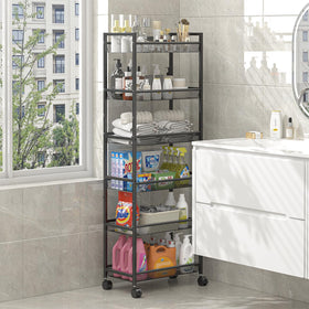 ThreeHio rolling cart with locking casters ensures stable placement.