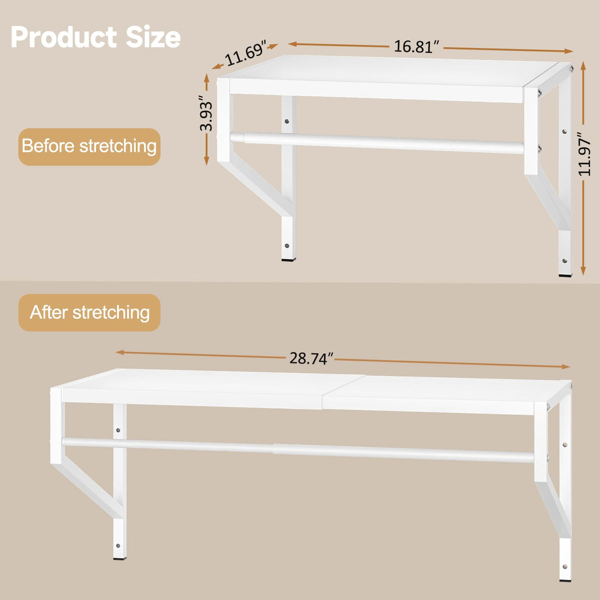 ThreeHio durable metal construction provides strong, long-lasting support.