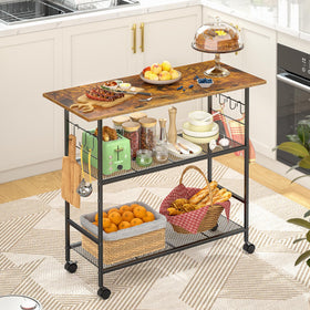 ThreeHio kitchen island top shelves view showing organized storage and accessibility