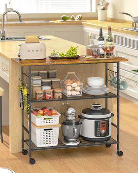 ThreeHio kitchen island assembly process with labeled parts