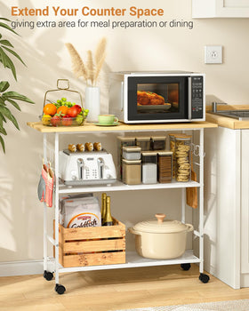 ThreeHio kitchen island bottom shelf stores fruits and boxes neatly