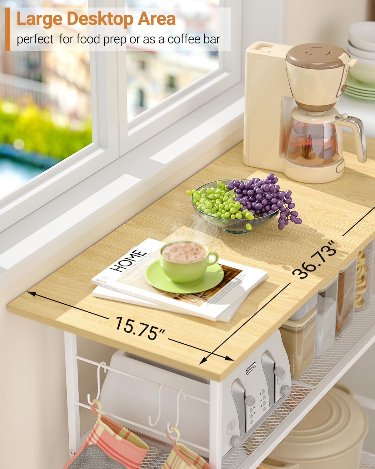 ThreeHio kitchen island adjustable leveling feet for stable placement