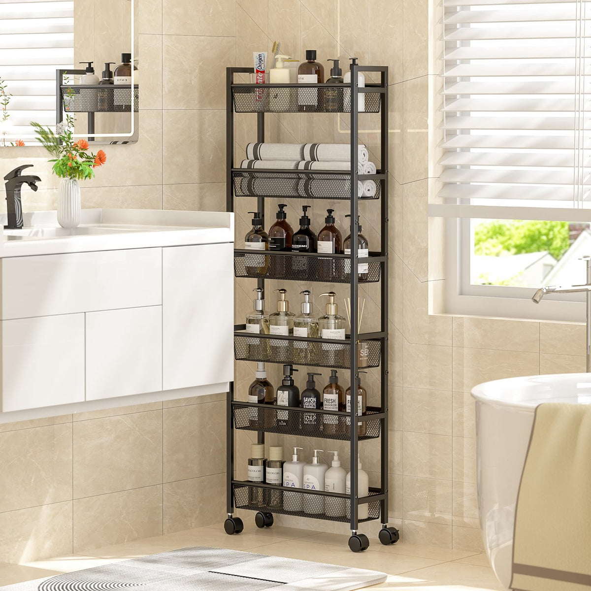ThreeHio living-room corner storage illustrates compact, organized space use