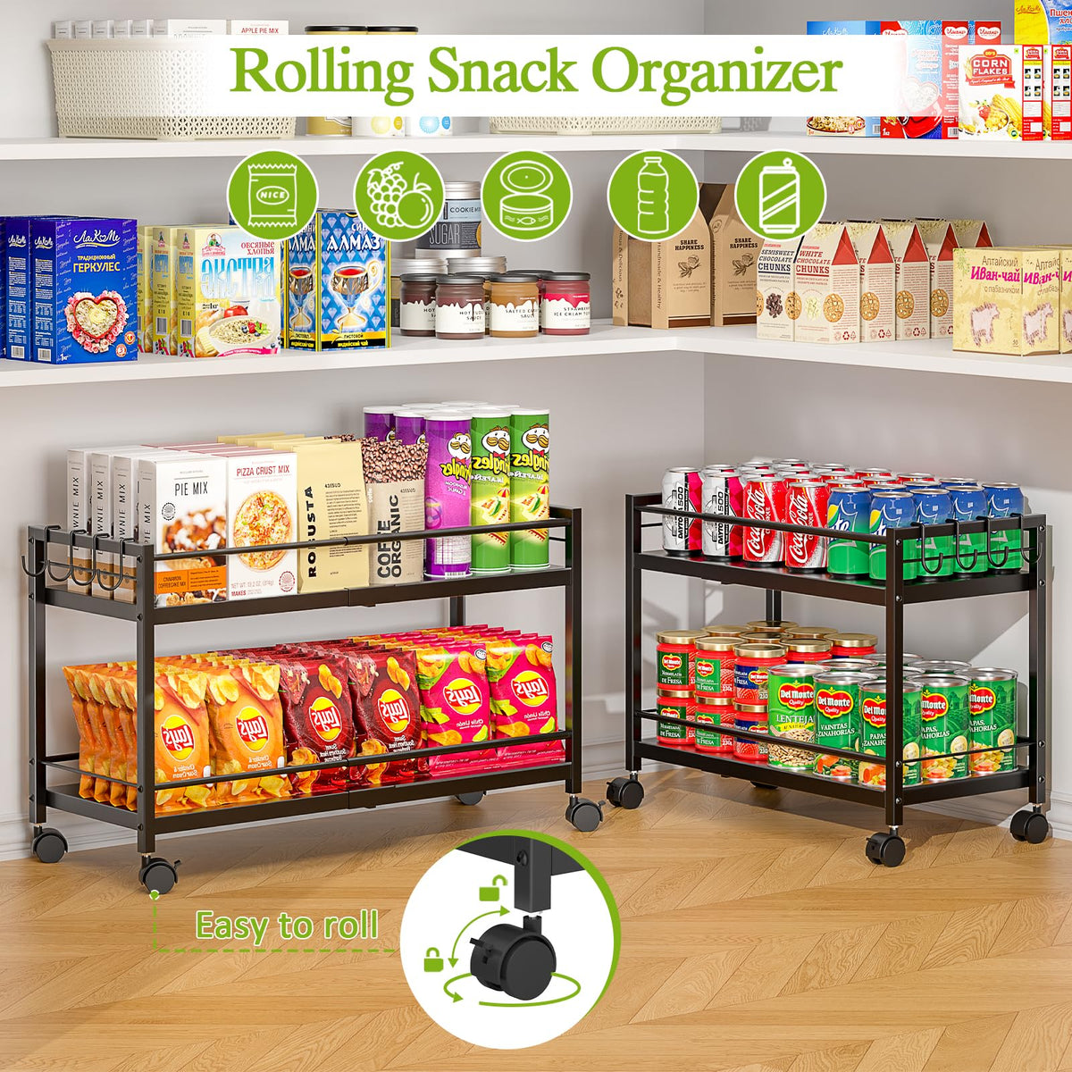 ThreeHio pantry cart easy assembly with labeled parts and simple setup.