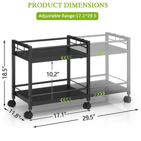 ThreeHio pantry cart expandable length adjusts to fit tight kitchen spaces.
