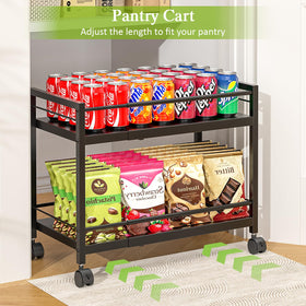 ThreeHio pantry cart with sturdy metal build supports heavy items safely.