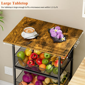 ThreeHio cart features open mesh baskets to keep produce fresh