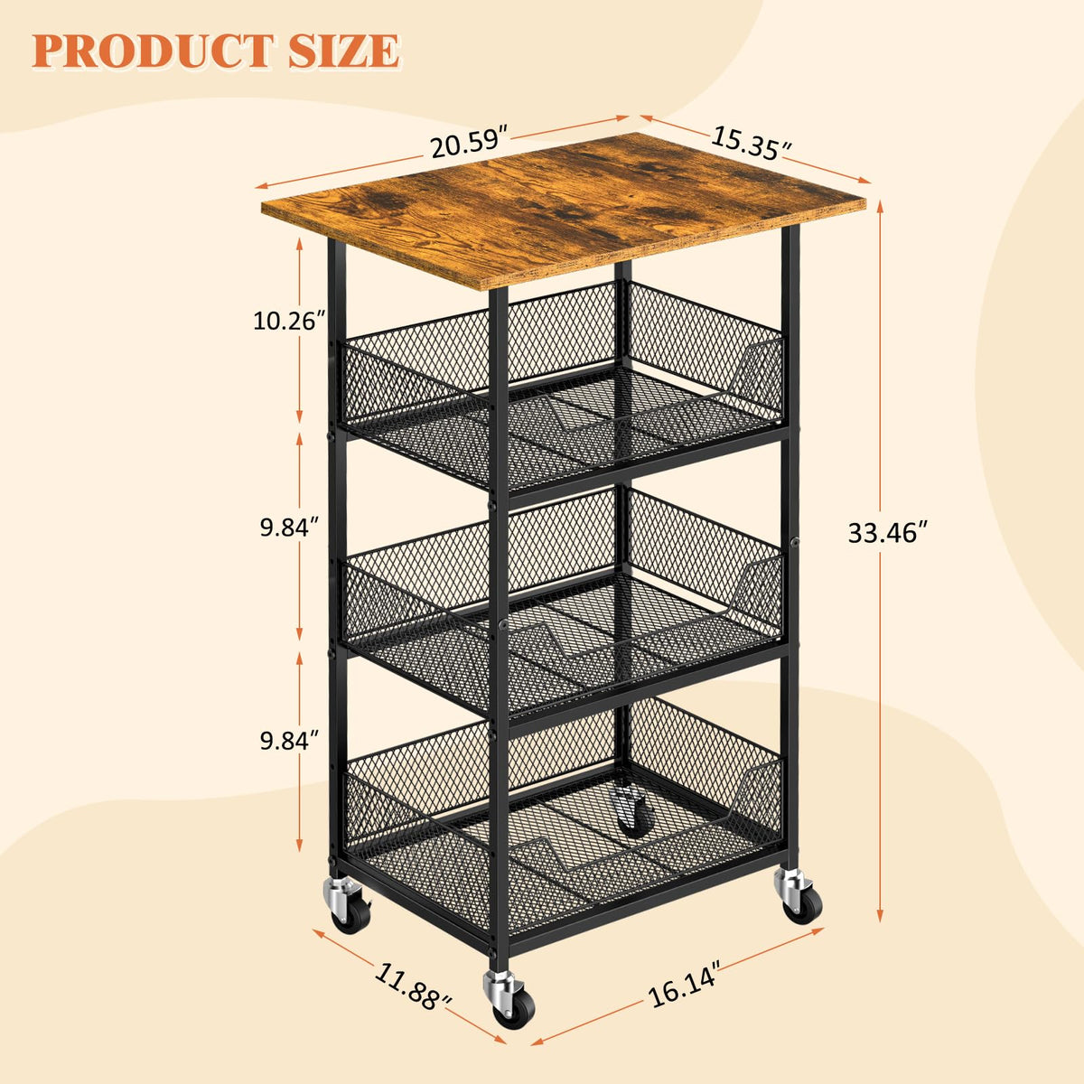 ThreeHio cart perimeter fences prevent slips during transfers and everyday use