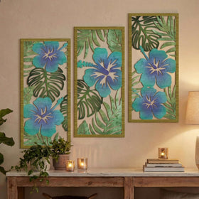 Threehoney palm leaf 3D wall art enhances living room texture with tropical charm