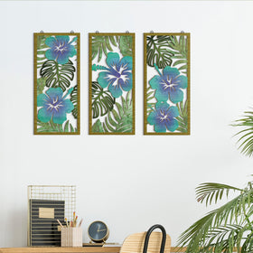 Threehoney palm leaf hanging decor with hooks simplifies mounting