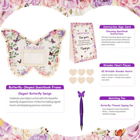 Threelf 60 heart wooden slices for heartfelt messages at the baby shower