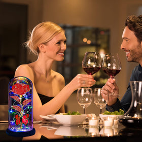 Thrjia Mothers Day rose lamp provides warm nighttime glow