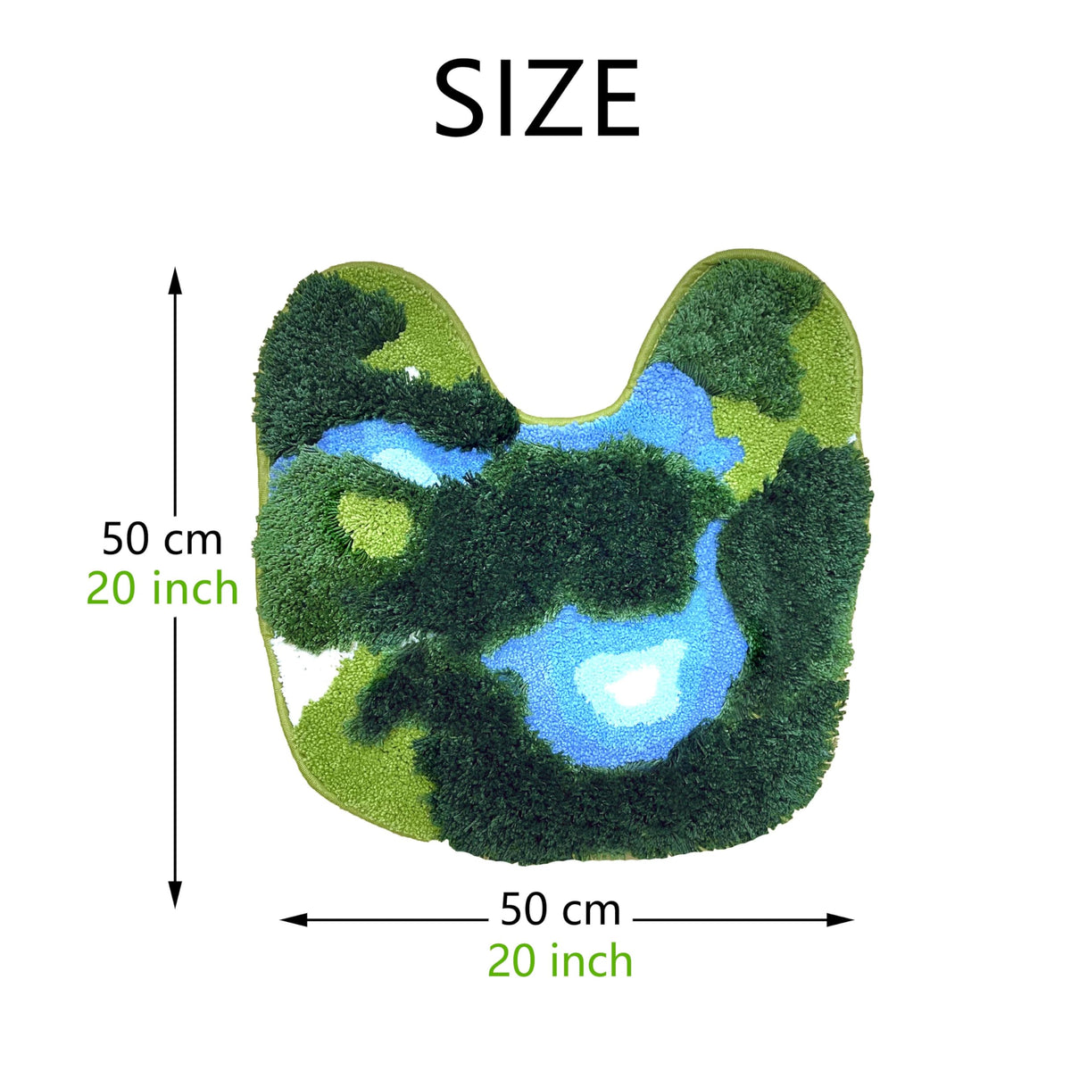 THRILRUG tropical moss design enhances bathroom decor.