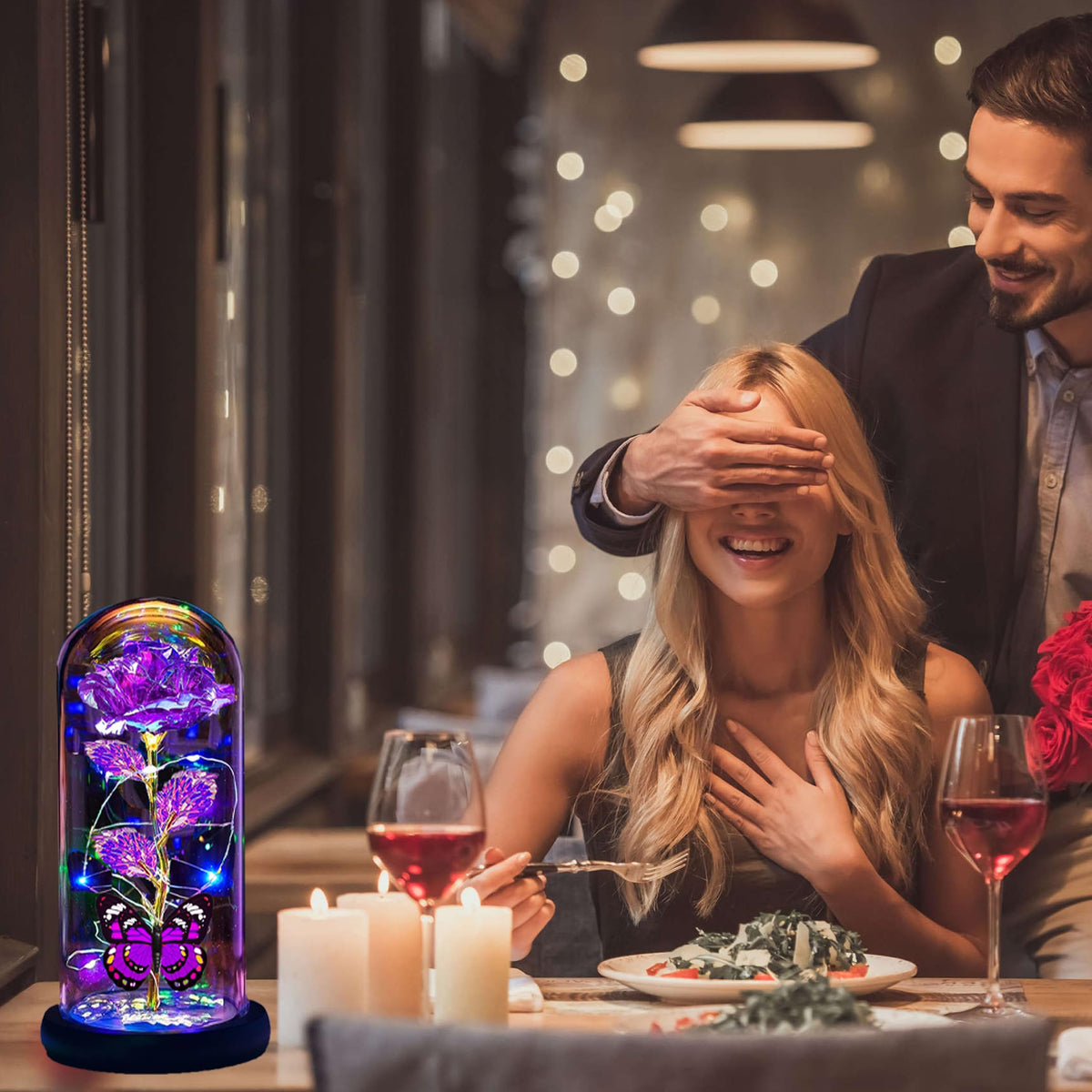 Thrjia color-changing rose dome with shifting hues for mood lighting.