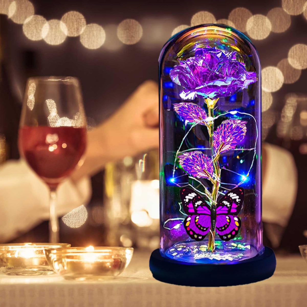 Thrjia keepsake-rose-glass-dome stands as a lasting reminder.
